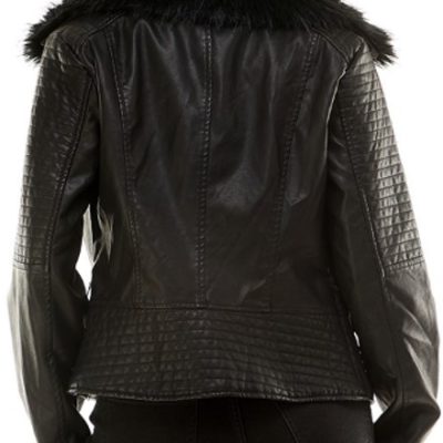Chaqueta mujer con cuello imitación piel